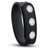 Черное эрекционное кольцо на кнопках - Blush Novelties - в Екатеринбурге купить с доставкой