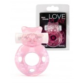 Розовое эрекционное виброкольцо в форме мишки - 1137 - в Екатеринбурге купить с доставкой
