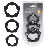 Набор из 3 эрекционных колец Beaded Silicone Cockring Set - Shots Media BV - в Екатеринбурге купить с доставкой