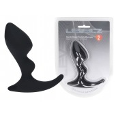 Черная анальная пробка для массажа простаты Double Ripple Silicone Prostate Massager - Shots Media BV - в Екатеринбурге купить с доставкой