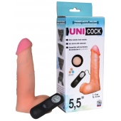 Фаллическая насадка Харнесс UNICOCK 5,5  с вибрацией - 17 см. - LOVETOY (А-Полимер) - купить с доставкой в Екатеринбурге