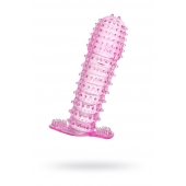 Гелевая розовая насадка с шипами - 12 см. - Toyfa Basic - в Екатеринбурге купить с доставкой