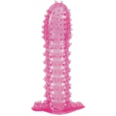 Гелевая розовая насадка с шипами - 12 см. - Toyfa Basic - в Екатеринбурге купить с доставкой