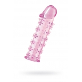 Гелевая розовая насадка на фаллос с шипами - 12 см. - Toyfa Basic - в Екатеринбурге купить с доставкой