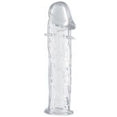 Гладкая прозрачная насадка с усиками под головкой - 12,5 см. - Toyfa Basic - в Екатеринбурге купить с доставкой