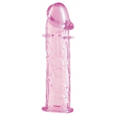 Гладкая розовая насадка с усиками под головкой - 12,5 см. - Toyfa Basic - в Екатеринбурге купить с доставкой