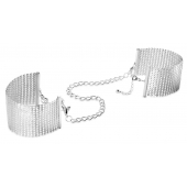 Серебристые наручники-браслеты Desir Metallique Handcuffs - Bijoux Indiscrets - купить с доставкой в Екатеринбурге