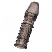 Дымчатая закрытая насадка ToyFa XLover с чешуйками и пупырышками - 13,5 см. - ToyFa - в Екатеринбурге купить с доставкой