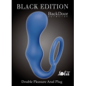 Синее эрекционное кольцо с анальной пробкой Double Pleasure Anal Plug - Lola Games - в Екатеринбурге купить с доставкой