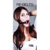 Чёрный кожаный чокер-кляп Tyra Black - Rebelts - купить с доставкой в Екатеринбурге