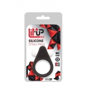 Чёрное эрекционное кольцо LIT-UP SILICONE STIMU RING 1 BLACK - Dream Toys - в Екатеринбурге купить с доставкой