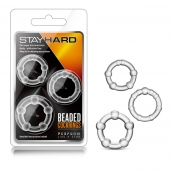 Набор из 3 прозрачных эрекционных колец Stay Hard Beaded Cockrings - Blush Novelties - в Екатеринбурге купить с доставкой