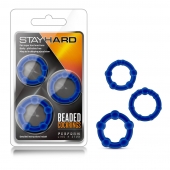 Набор из 3 синих эрекционных колец Stay Hard Beaded Cockrings - Blush Novelties - в Екатеринбурге купить с доставкой