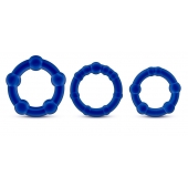 Набор из 3 синих эрекционных колец Stay Hard Beaded Cockrings - Blush Novelties - в Екатеринбурге купить с доставкой