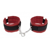 Красно-чёрные полиуретановые наручники Luxurious Handcuffs - Blush Novelties - купить с доставкой в Екатеринбурге