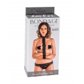 Ошейник с длинной лентой и наручниками Strap Bondage Kit Plus Size - Lola Games - купить с доставкой в Екатеринбурге