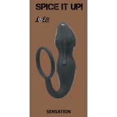 Серое эрекционное кольцо Sensation с анальным стимулятором - Lola Games - в Екатеринбурге купить с доставкой