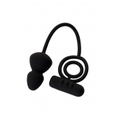 Чёрное эрекционное кольцо с вибростимулятором и анальным хвостом - Erotist Adult Toys - в Екатеринбурге купить с доставкой