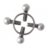 Серебристые зажимы для сосков на винтах - ToyFa - купить с доставкой в Екатеринбурге