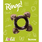 Чёрное эрекционное кольцо Rings Screw - Lola Games - в Екатеринбурге купить с доставкой