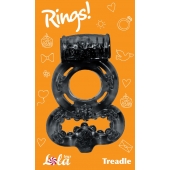 Чёрное эрекционное кольцо Rings Treadle с подхватом - Lola Games - в Екатеринбурге купить с доставкой