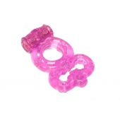 Розовое эрекционное кольцо Rings Treadle с подхватом - Lola Games - в Екатеринбурге купить с доставкой