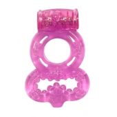 Розовое эрекционное кольцо Rings Treadle с подхватом - Lola Games - в Екатеринбурге купить с доставкой