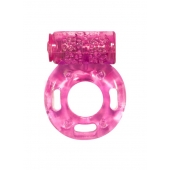 Розовое эрекционное кольцо с вибрацией Rings Axle-pin - Lola Games - в Екатеринбурге купить с доставкой