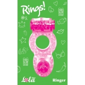 Розовое эрекционное кольцо с вибрацией Rings Ringer - Lola Games - в Екатеринбурге купить с доставкой
