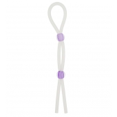 Прозрачное эрекционное кольцо-лассо SILICONE LASSO COCK RING DUAL BEADS - NMC - в Екатеринбурге купить с доставкой
