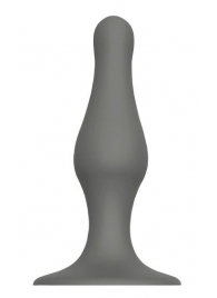 Серый удлиненный анальный стимулятор PLUG WITH SUCTION CUP - 10,3 см. - Dream Toys