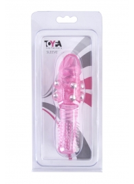 Стимулирующая розовая насадка с шишечками и шипами - 13,5 см. - Toyfa Basic - в Екатеринбурге купить с доставкой