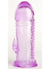 Фиолетовая гелевая насадка с шипами - 13 см. - Toyfa Basic - в Екатеринбурге купить с доставкой