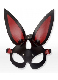 Черно-красная кожаная маска с длинными ушками - Sitabella - купить с доставкой в Екатеринбурге