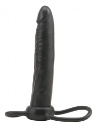 Чёрная насадка на пенис для анальной стимуляции WHATA MAN - 16 см. - Seven Creations - в Екатеринбурге купить с доставкой