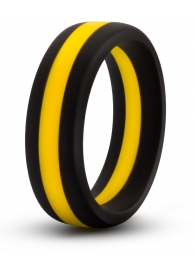 Черно-желтое силиконовое эрекционное кольцо Silicone Go Pro Cock Ring - Blush Novelties - в Екатеринбурге купить с доставкой