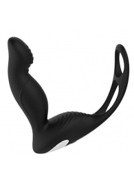 Черный вибромассажер простаты P-PLEASER W ERECTION ENHANCE - Dream Toys - в Екатеринбурге купить с доставкой