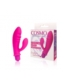 Розовый вибромассажер Cosmo с отростком - 8,5 см. - Cosmo