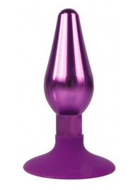Фиолетовая конусовидная анальная пробка - 10 см. - Bior toys