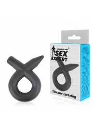 Черное силиконовое эрекционное кольцо Sex Expert - Sex Expert - в Екатеринбурге купить с доставкой