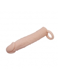 Насадка на пенис с кольцом для мошонки - 18 см. - Sex Expert - в Екатеринбурге купить с доставкой