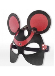 Черно-красная маска мышки из кожи - Sitabella - купить с доставкой в Екатеринбурге