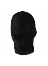 Черная эластичная маска на голову с прорезью для рта - Lux Fetish - купить с доставкой в Екатеринбурге
