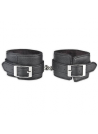 Черные фиксаторы для ног на цепи с мехом внутри - Lux Fetish - купить с доставкой в Екатеринбурге