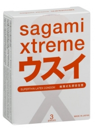 Ультратонкие презервативы Sagami Xtreme SUPERTHIN - 3 шт. - Sagami - купить с доставкой в Екатеринбурге