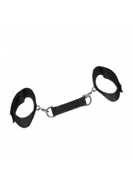Черные наручники на липучках с креплением на карабинах - Джага-Джага - купить с доставкой в Екатеринбурге