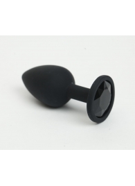 Черная анальная пробка с черным стразом - 7,6 см. - 4sexdreaM - купить с доставкой в Екатеринбурге