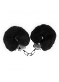Черные меховые наручники Love с ключиками - Baile - купить с доставкой в Екатеринбурге