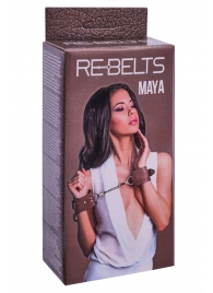 Коричневые кожаные наручники Maya - Rebelts - купить с доставкой в Екатеринбурге