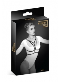 Черная упряжь на грудь Laura - Bijoux Pour Toi - купить с доставкой в Екатеринбурге